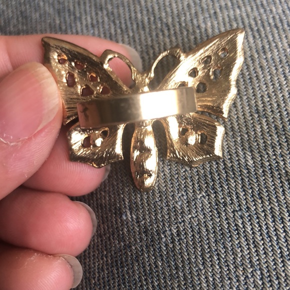 🇺🇸🍁Sparkly butterfly signature ring, size 7 1/2 - Picture 2 of 4